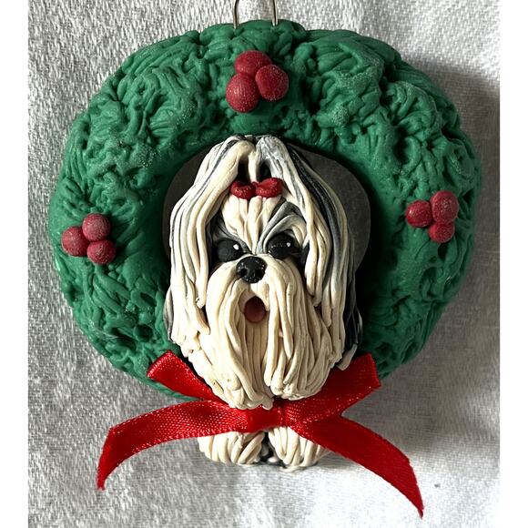 Set of Three Dog Christmas Ornaments Maltese and Poodle - Picture 4 of 5